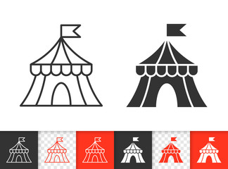 Circus Tent simple black line vector icon