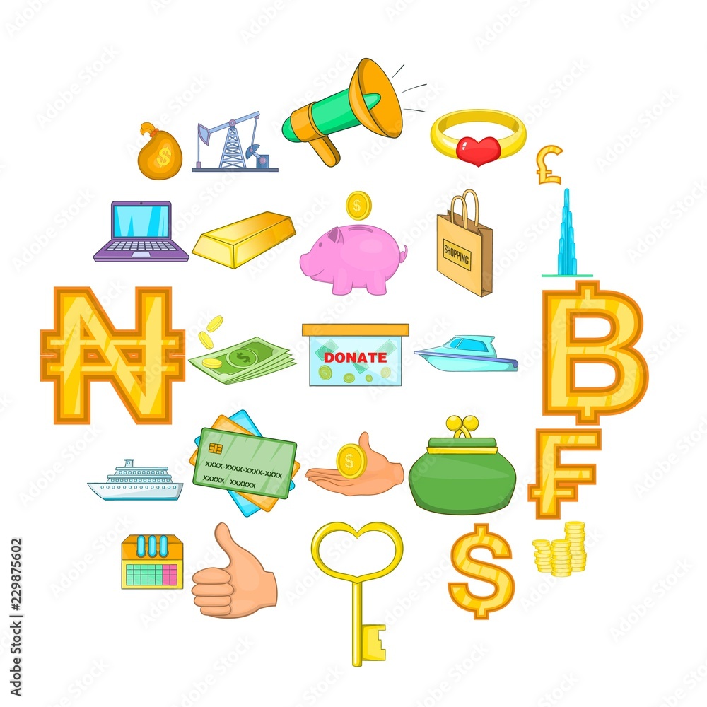 Poster galore icons set. cartoon set of 25 galore vector icons for web isolated on white background