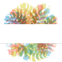 Watercolor tropical palm leaf frame