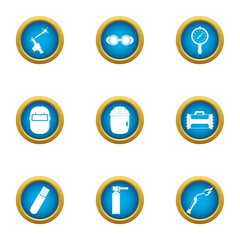 Incus icons set. Flat set of 9 incus vector icons for web isolated on white background