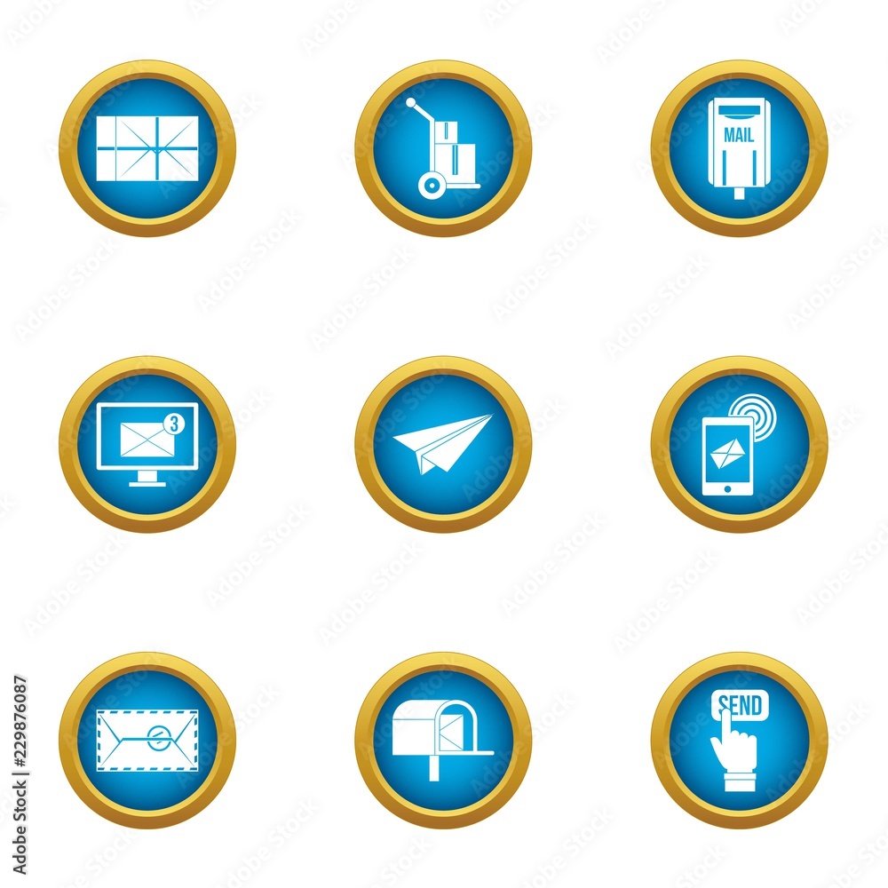 Poster gpo icons set. flat set of 9 gpo vector icons for web isolated on white background