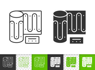 Warm Floor simple black line vector icon