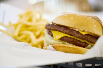 Delicious Hamburger on the Table
