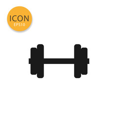 Dumbbell icon isolated flat style.