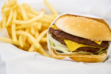 Delicious Hamburger on the Table