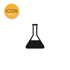 Laboratory chemical glass lab icon isolated flat style.