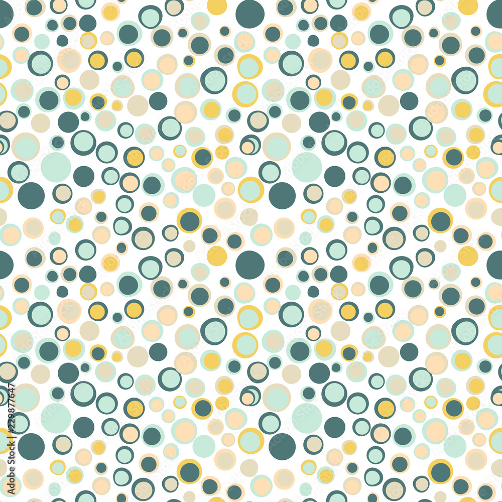 Poster Simple circle shapes background. Vector geometric abstract seamless pattern.