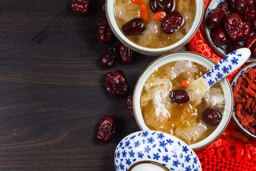Peach gum and tremella soup