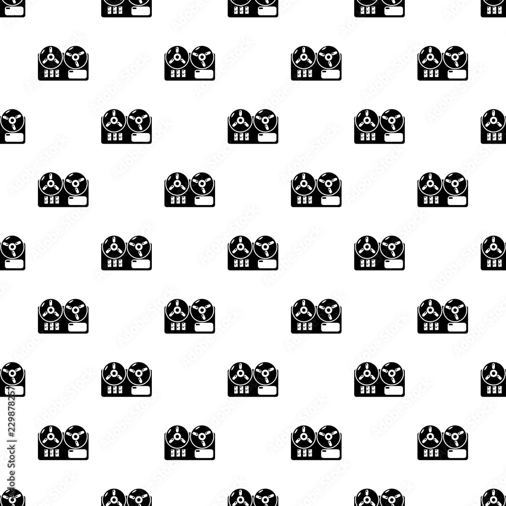 Poster reel tape recorder pattern vector seamless repeating for any web design