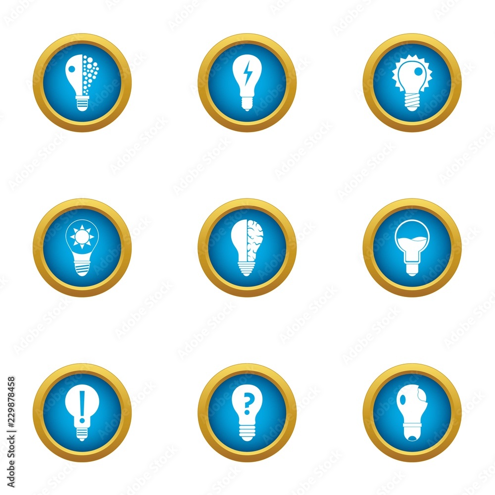 Poster electron tube icons set. flat set of 9 electron tube vector icons for web isolated on white backgrou