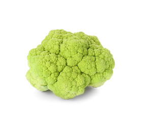 Green cauliflower cabbage on white background