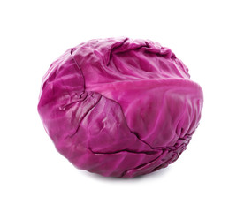 Obraz premium Fresh red cabbage on white background