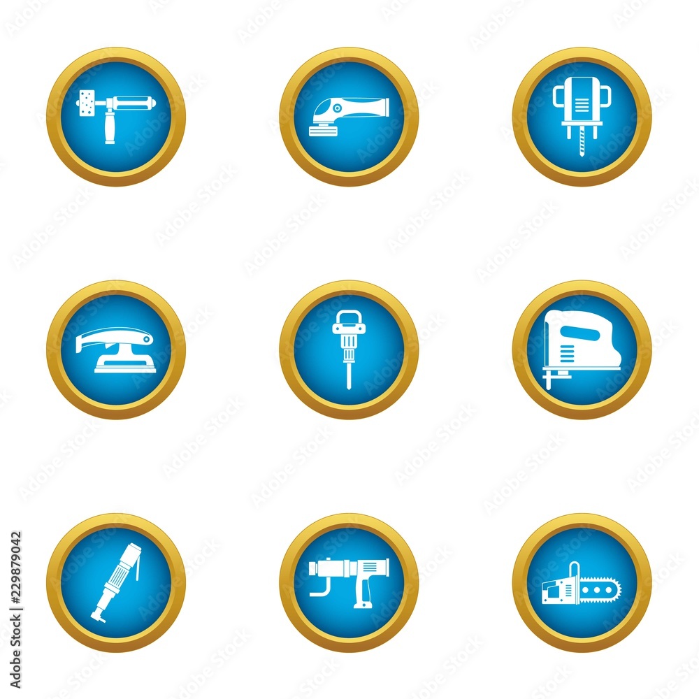 Aufkleber men mechanism icons set. flat set of 9 men mechanism vector icons for web isolated on white backgrou