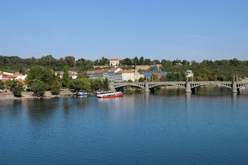 Fototapeta na wymiar View of old city near beautiful river