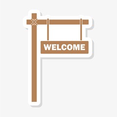 Welcome sign hanging sticker