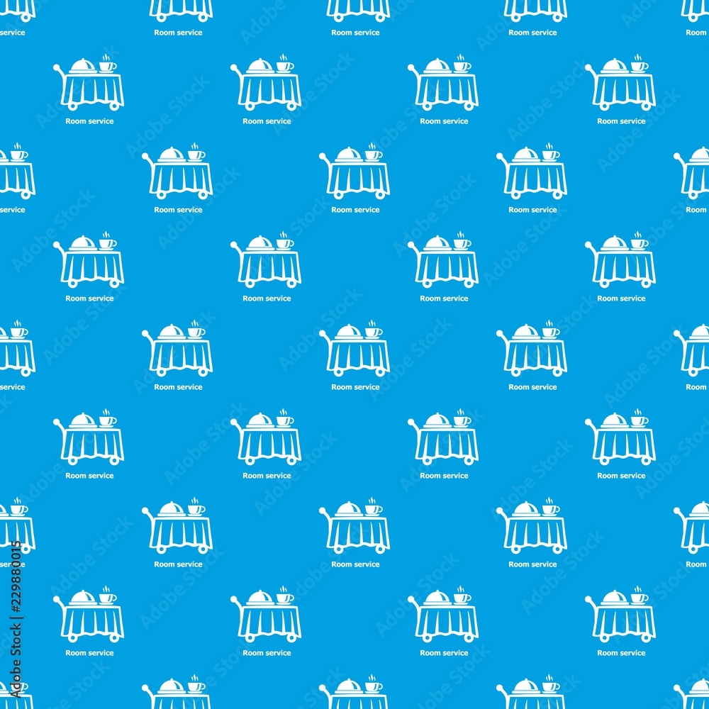 Poster room service pattern vector seamless blue repeat for any use