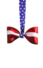 American flag colors bow. Patriotic element