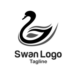Fototapeta premium Swan Logo Logo Template