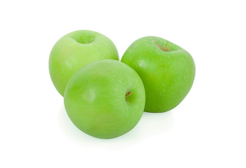 Green apple isolated on the white background.