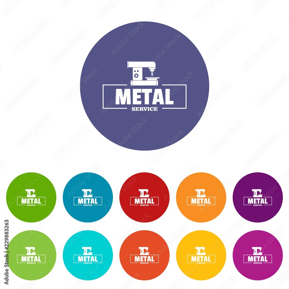 Poster technician service icons color set vector for any web design on white background