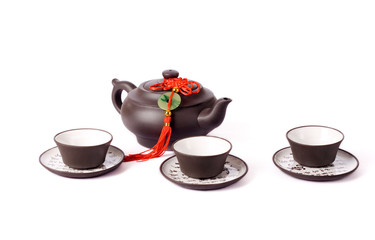 chinese teapot on white