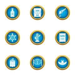 Bailiff icons set. Flat set of 9 bailiff vector icons for web isolated on white background