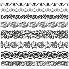 Border, lines ornamental vinage set