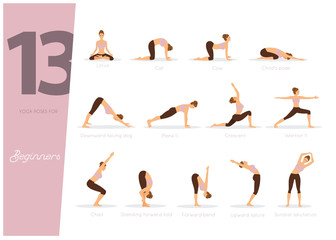 13 Yoga poses for beginners - 229885019