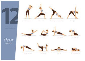 12 Yoga poses for strong core - 229885045