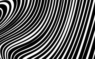 Abstract Warped Black and White Lines Background