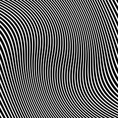 Abstract Warped Black and White Lines Background