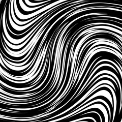 Obraz premium Abstract Warped Black and White Lines Background