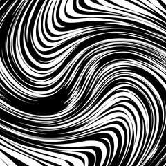 Abstract Warped Black and White Lines Background