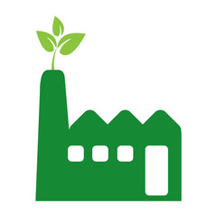 ECO industrial factory, green color. Vector illustration, EPS 10.