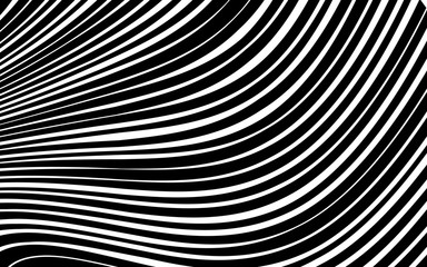 Abstract Warped Black and White Lines Background