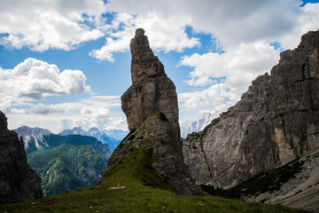 Fototapeta na wymiar val montanaia, campanile rock with landscape