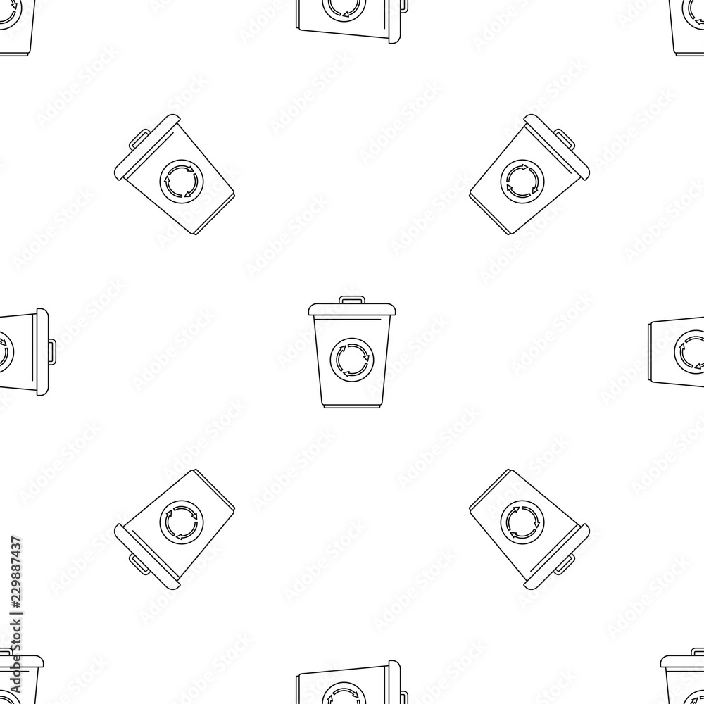 Poster recycling bin pattern seamless vector repeat geometric for any web design