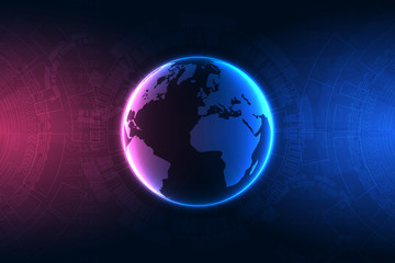 Technology concept. Internet connection, abstract technology graphic design..The concept of global network connectivity . Vector Illustration