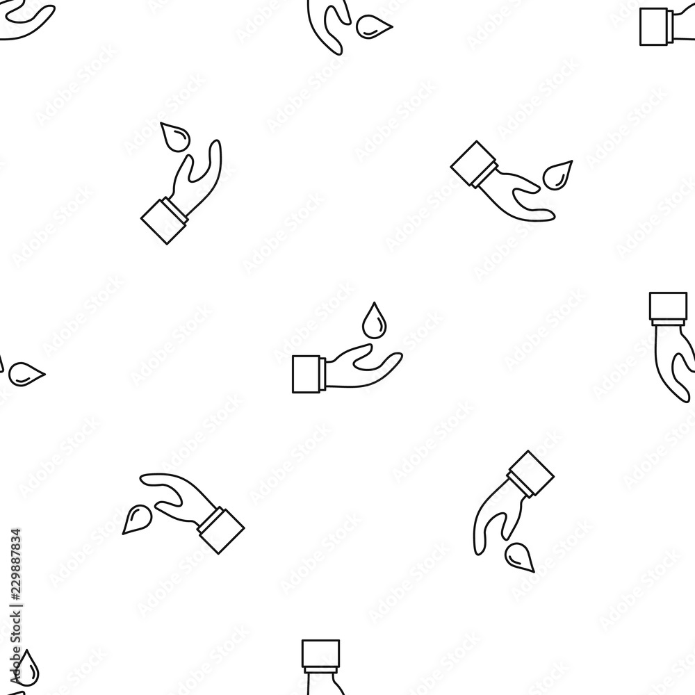 Poster hand save water pattern seamless vector repeat geometric for any web design