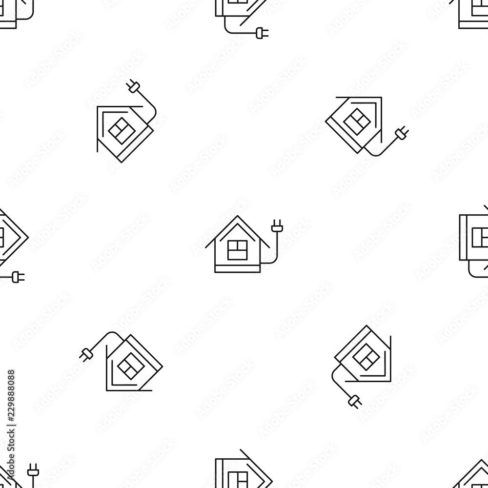 Poster energy save home pattern seamless vector repeat geometric for any web design