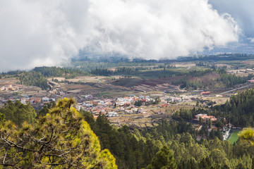 Beautiful view of Tenerife landscape with village