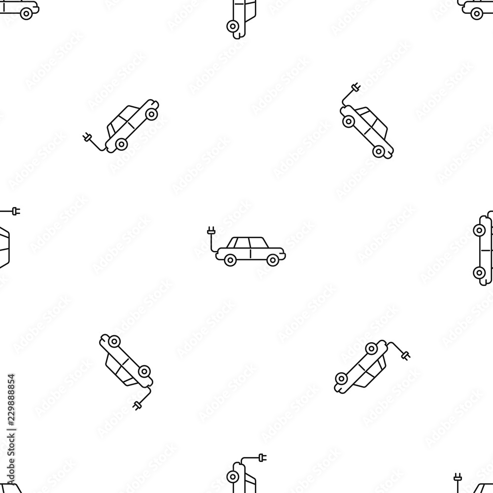 Poster electric car pattern seamless vector repeat geometric for any web design