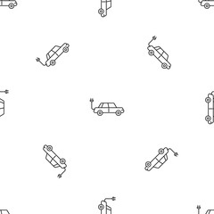 Electric car pattern seamless vector repeat geometric for any web design