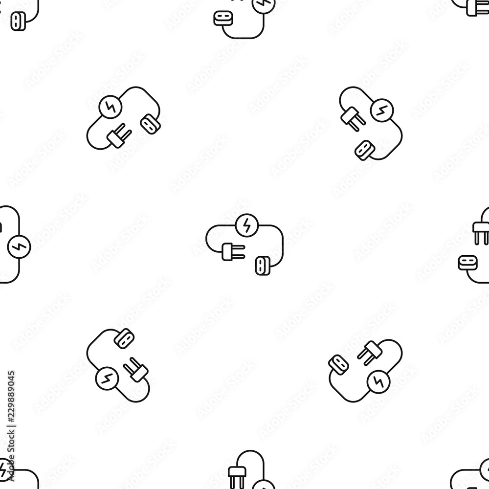 Poster plug save energy pattern seamless vector repeat geometric for any web design