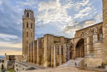 Foto auf gebürstetem Alu-Dibond Monument Alte Kathedrale von Lleida, Spanien
