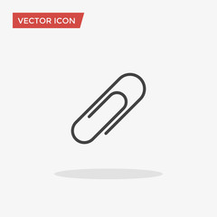 Paperclip Icon in trendy flat style isolated on grey background. Vector illustration, EPS10.