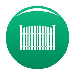 Wooden fence icon. Simple illustration of wooden fence vector icon for any design green