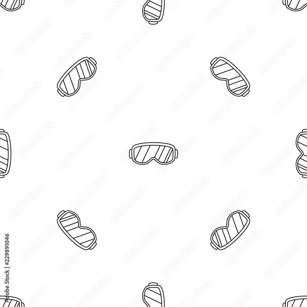 Poster ski glasses pattern seamless vector repeat geometric for any web design