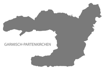 Obraz premium Garmisch-Partenkirchen administration area map grey illustration silhouette