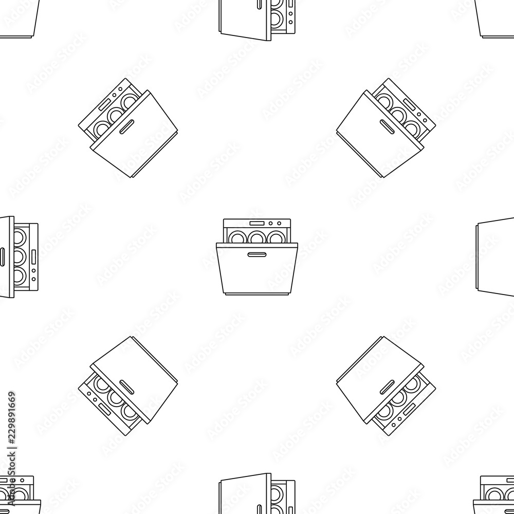 Poster modern dishwasher pattern seamless vector repeat geometric for any web design